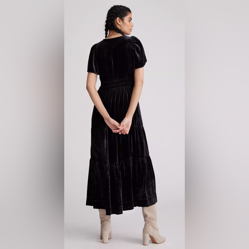 Anthropologie Somerset Maxi Dress, Velvet Edition, Black Medium - Picture 3 of 7
